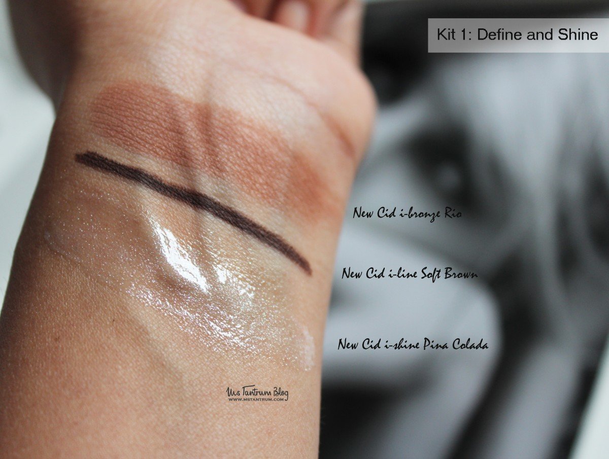 New Cid Cosmetics Define and Shine kit swatches