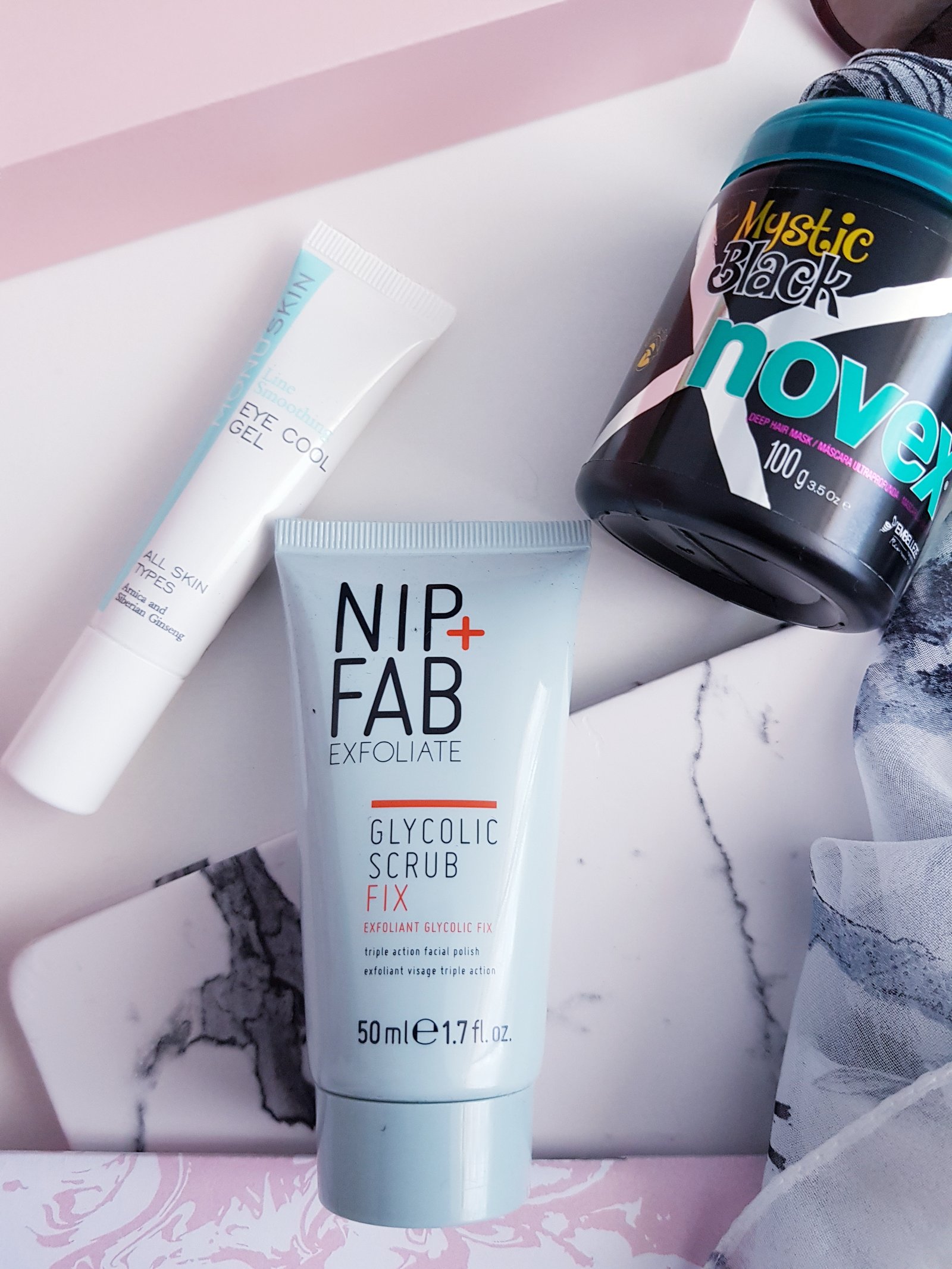 Glossybox French Beauty Essentials - Nip & Fab Glycolic Scrub, Monu SKincare eye gel